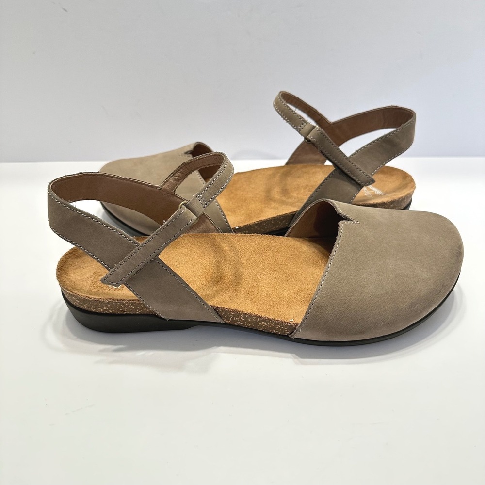 Dansko Women Taupe Leather Closed Toe Ankle Strap Sandals size 42 Comfort